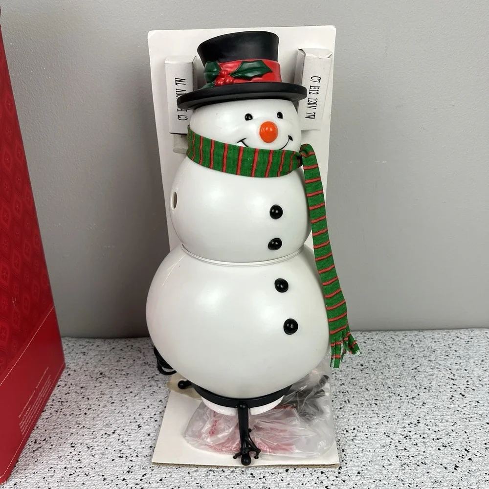 2003 Target Christmas Snowman Spinning Shade Lamp‎ New Open Box Vintage 12
